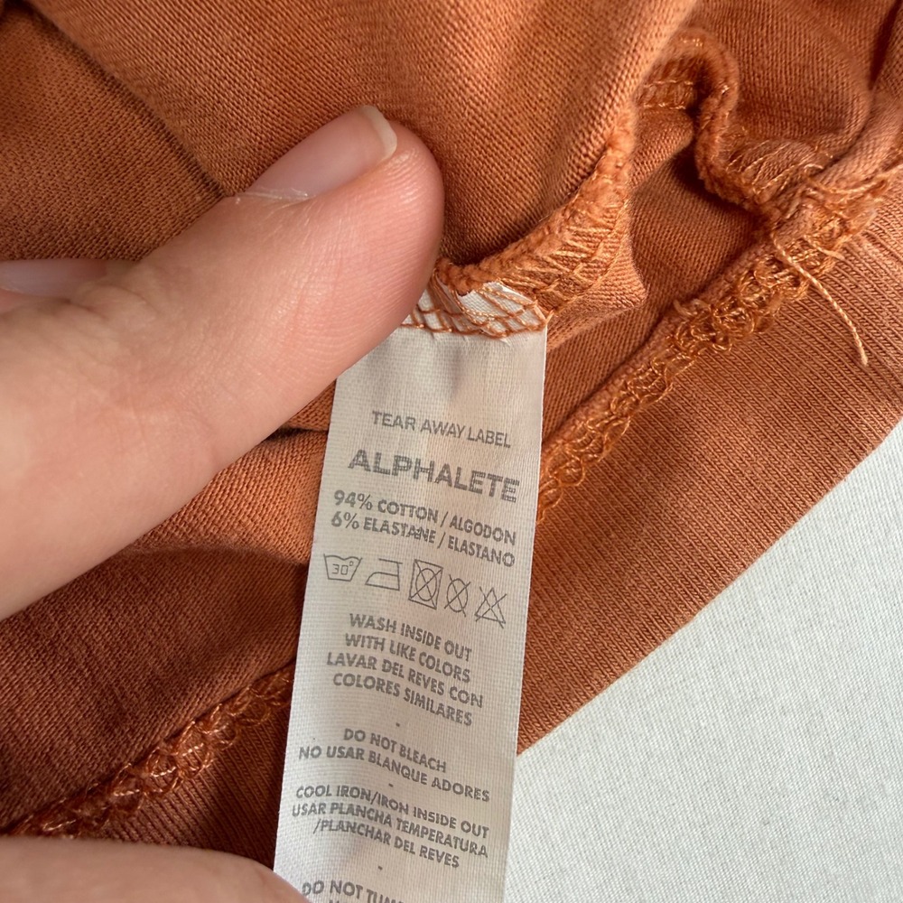 Alphalete Lifestyle Fit Crop Tank Top XXS Rust Orange Racerback - Picture 4 of 7